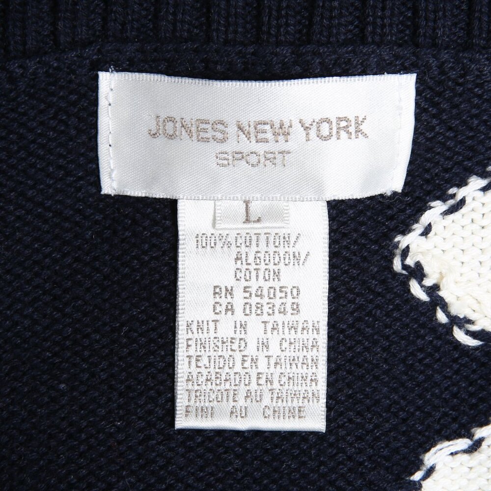 Vintage 1990s JONES NEW YORK 100% Cotton Graphic Daisy Sweater - Picture 13 of 13